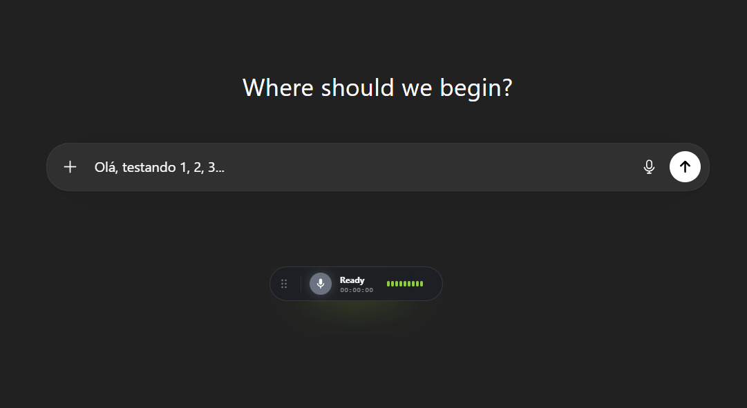 SpokenCode floating window showing a transcription result